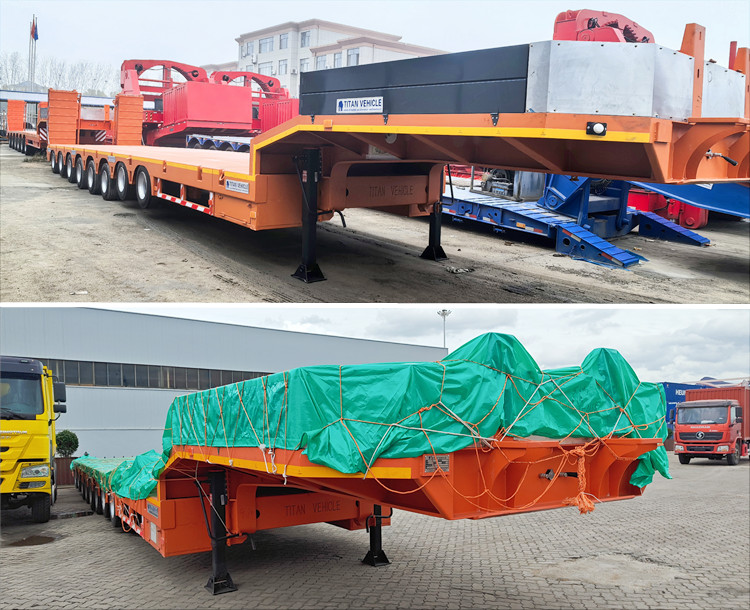 8 Axle Extendable Lowbed Trailer for Sale in Ghana