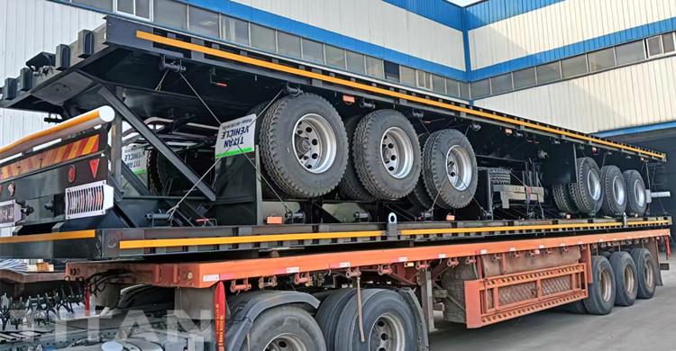 3 Axle Flatbed Semi Trailer with Front Board for Sale in Ghana