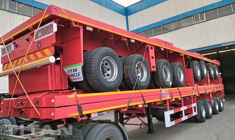 40 FT Flatbed 4 Axle Trailer with Front Wall for Sale in Ghana