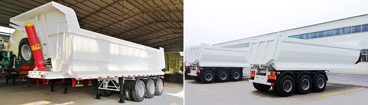 3 Axles 40 ton end dump trailer