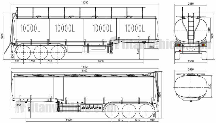 40000L tri axles fuel trailer
