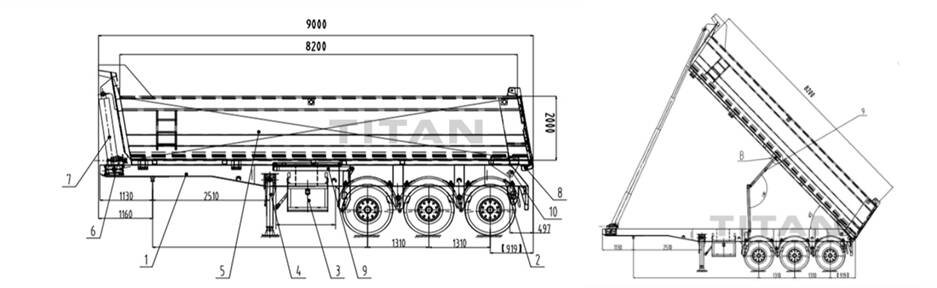 Hydraulic China Truck Tipper Trailer for Sale Price in Ghana Ada