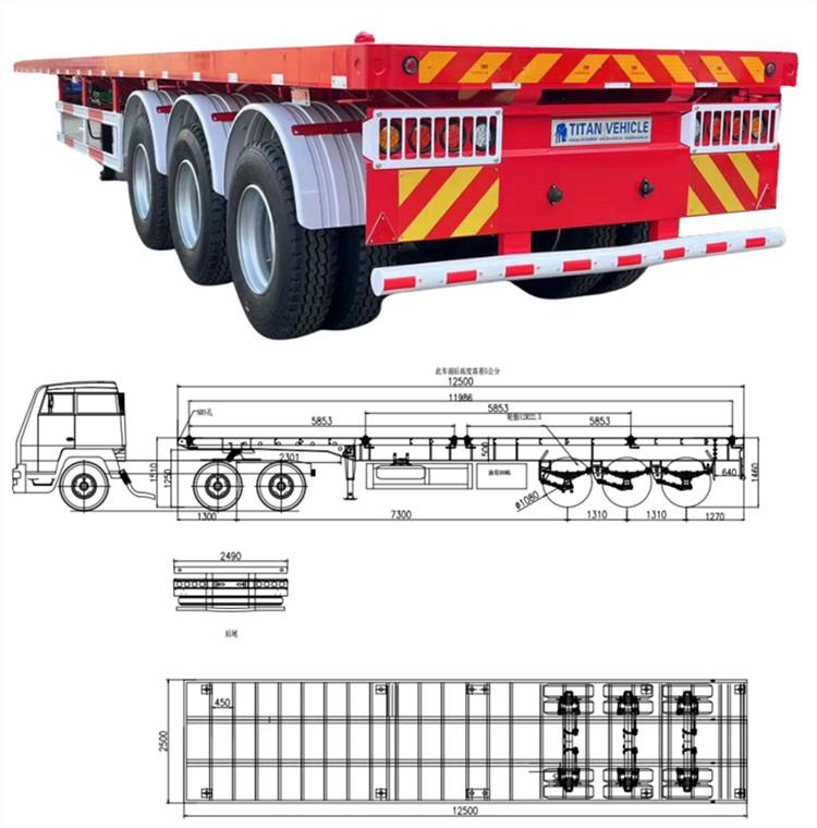 Triaxle Trailer | Tri Axle 40 Ft Flatbed Trailer for Sale Near Me in Ghana