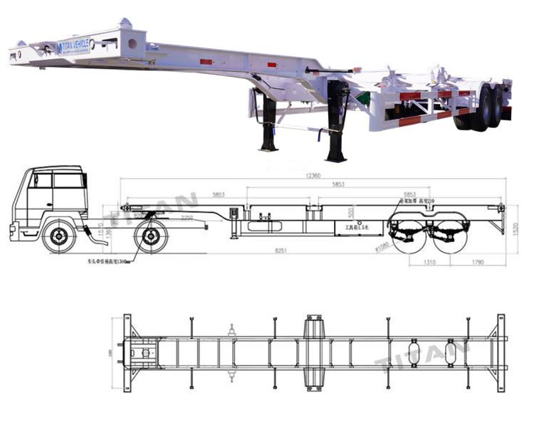 Intermodal 40 Foot Shipping Container Chassis Trailer for Sale in Ghana Accra