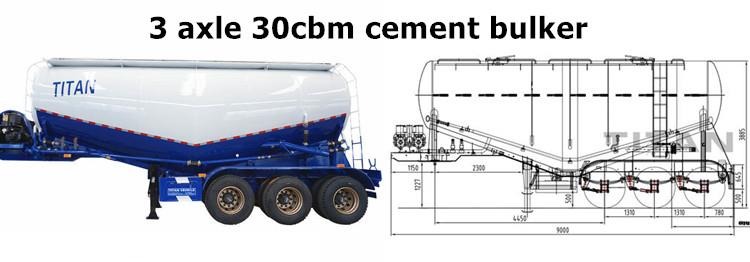 3 Axle Bulk Pneumatic Cement Tanker Trailer for Sale in Ghana