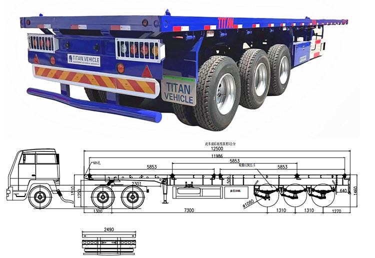 Tri Axle Flat Deck Trailer for Sale in Ghana Accra