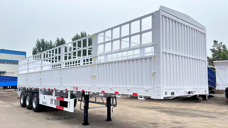 China 3 Axle 60 Ton Fence Cargo Truck Trailer for Sale in Ghana