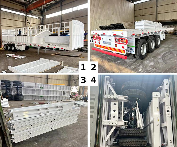 China 3 Axle 60 Ton Fence Cargo Truck Trailer for Sale in Ghana