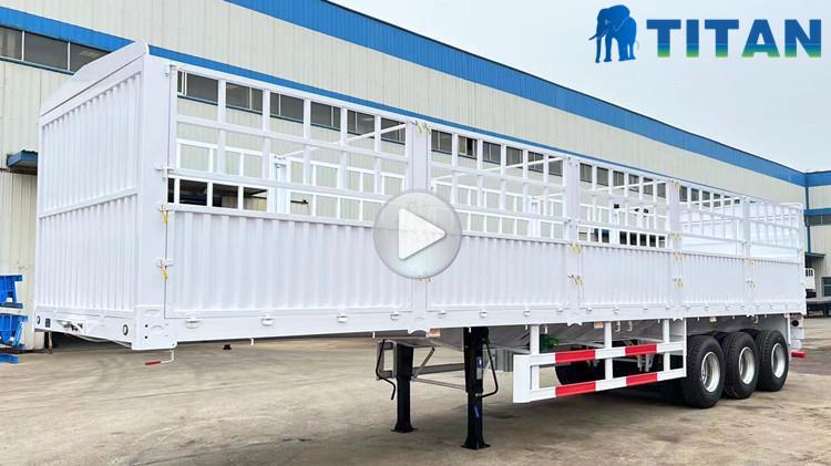 China 3 Axle 60 Ton Fence Cargo Truck Trailer for Sale in Ghana
