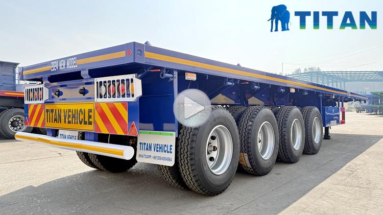 80 Ton 4 Axle Semi Flatbed Trailer for Sale in Ghana