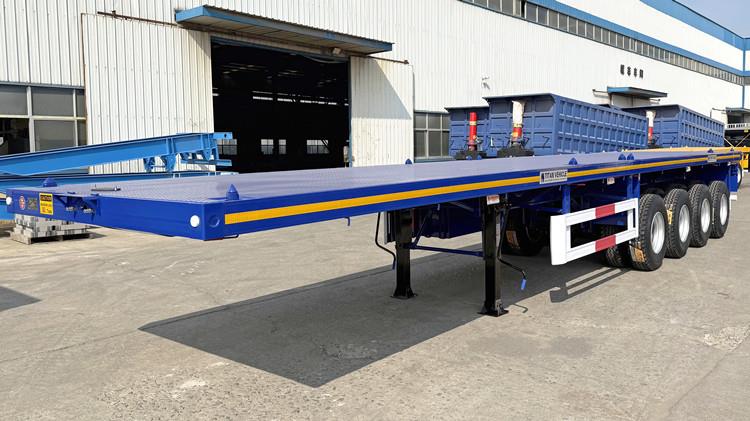 80 Ton 4 Axle Semi Flatbed Trailer for Sale in Ghana