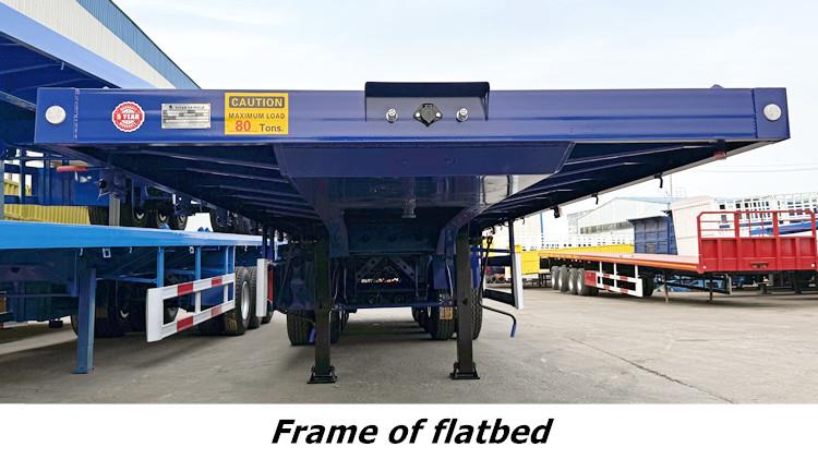 80 Ton 4 Axle Semi Flatbed Trailer for Sale in Ghana