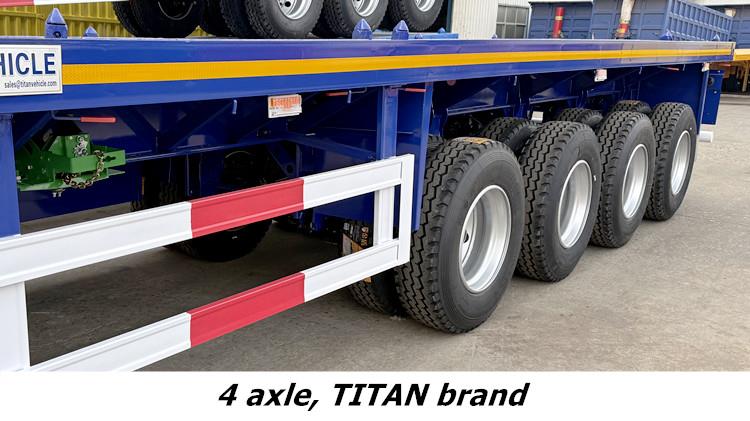 80 Ton 4 Axle Semi Flatbed Trailer for Sale in Ghana
