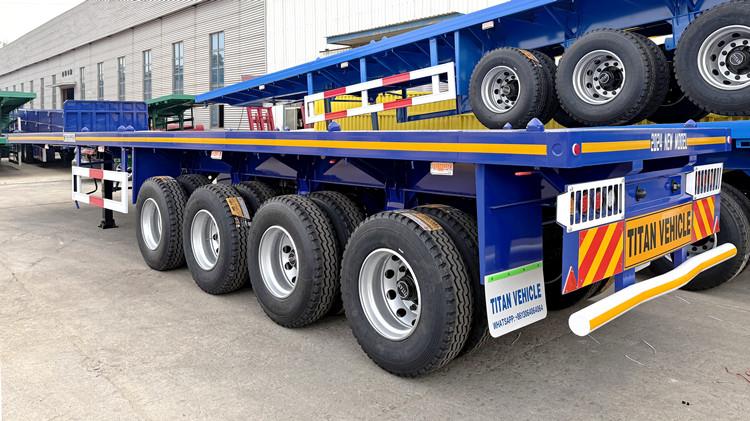 80 Ton 4 Axle Semi Flatbed Trailer for Sale in Ghana