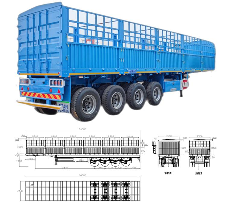 4 Axle 80 Ton Fence Stake Semi Trailer for Sale in Ghana