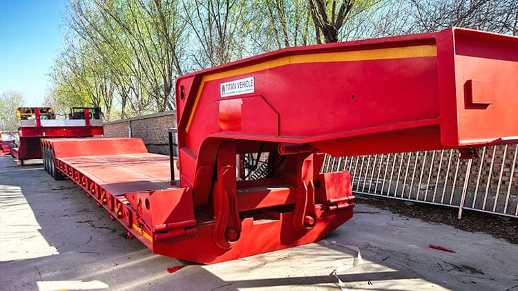 4 Axle 100 Ton Detachable Gooseneck Lowboy Trailer for Sale in Ghana | Detach Neck Trailer