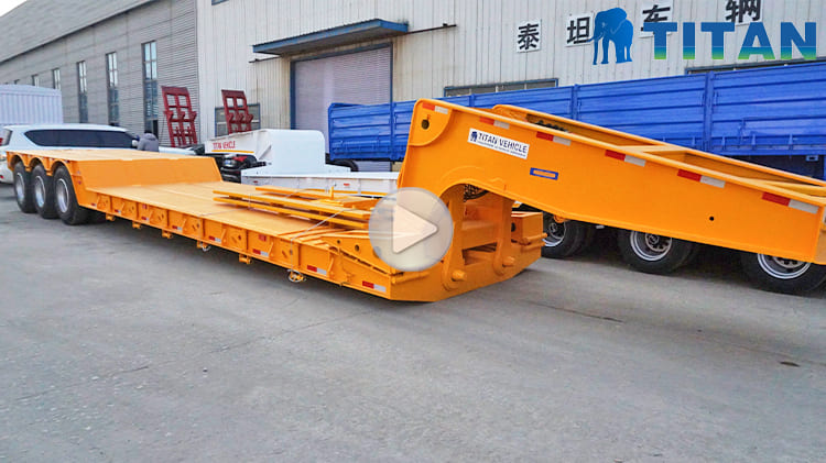 60 Ton Lowboy Trailer Truck for Sale in Ghana | Lowboy Semi Trailer