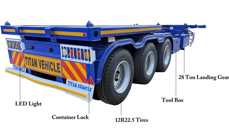 Tri Axle 40ft Container Skeleton Semi Trailer for Sale In Ghana - Intermodal Skeletal Trailers