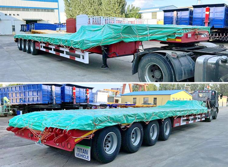 Low Bed Truck Price - 4 Axle 100 Ton Low Bed Trailer for Sale in Ghana