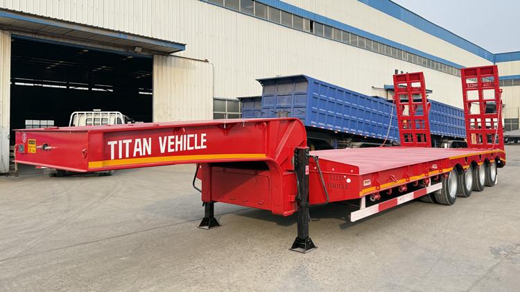 Low Bed Truck Price - 4 Axle 100 Ton Low Bed Trailer for Sale in Ghana