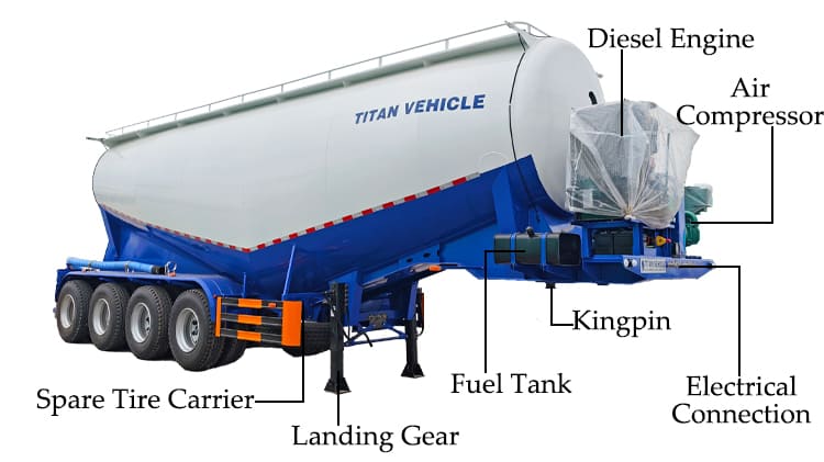 Dry Bulk Cement Tanker Truck Trailer for Sale in Accra Ghana