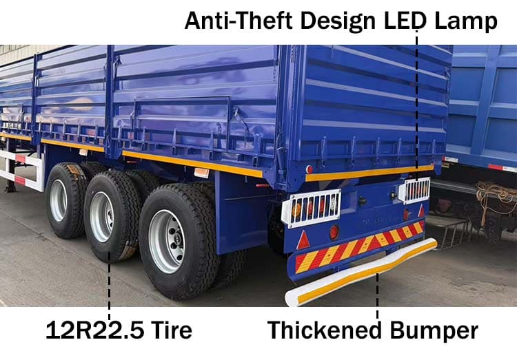 2025 New Bulk Cargo Semi Trailer with Side Wall in Ghana