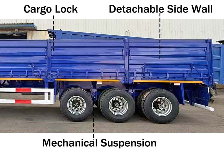 2025 New Bulk Cargo Semi Trailer with Side Wall in Ghana