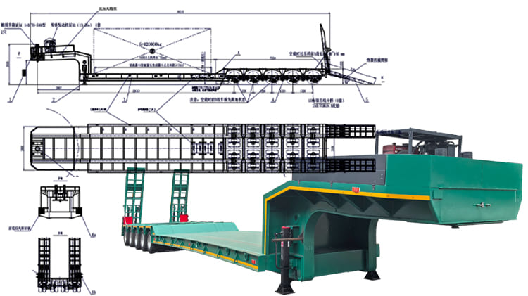 Hydraulic Multi Axle Low Bed Trailer for Sale in Ghana