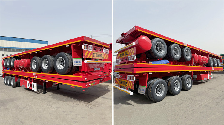 Tri Axle 12m Flat Bed Semi Trailer for Sale in Ghana