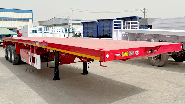 Tri Axle 12m Flat Bed Semi Trailer for Sale in Ghana