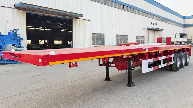 Tri Axle 12m Flat Bed Semi Trailer for Sale in Ghana