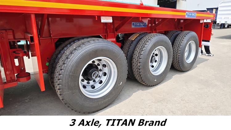 Tri Axle 12m Flat Bed Semi Trailer for Sale in Ghana