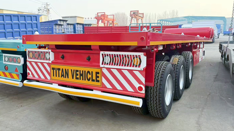 Tri Axle 12m Flat Bed Semi Trailer for Sale in Ghana