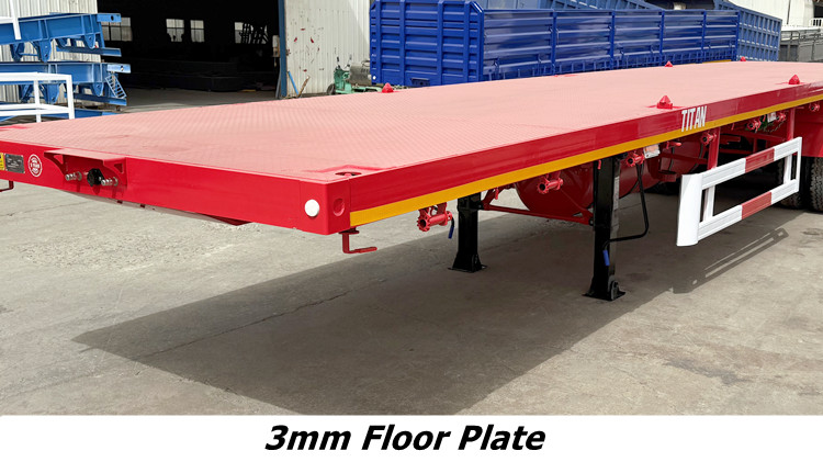 Tri Axle 12m Flat Bed Semi Trailer for Sale in Ghana