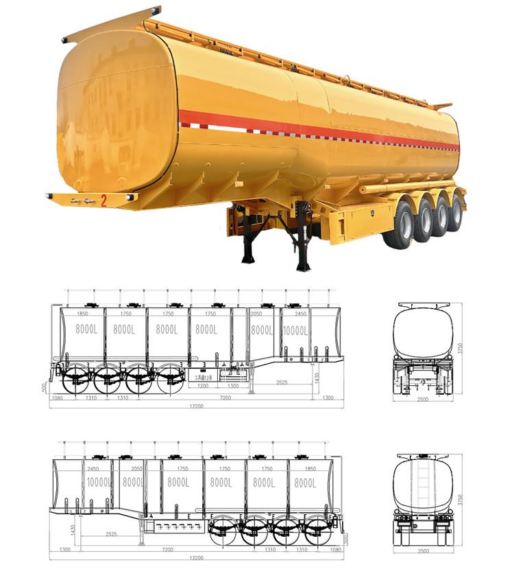 4 Axle Diesel Fuel Tanker Trailer for Sale in Ghana