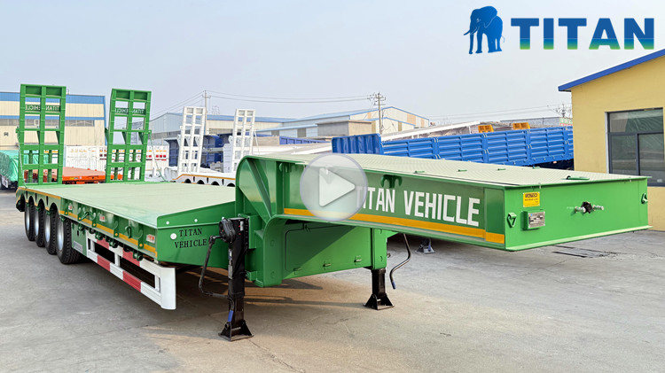 4 Axle Lowbed Trailer 100 Tons Capacity for Sale in Ghana
