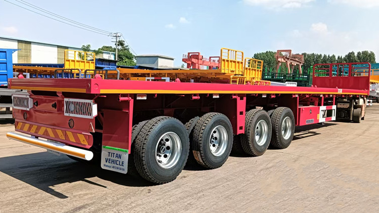 4 Axle 40 Foot Flatbed Trailer with Front Wall for Sale in Ghana