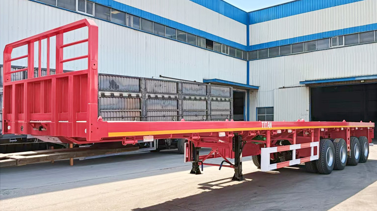 4 Axle 40 Foot Flatbed Trailer with Front Wall for Sale in Ghana
