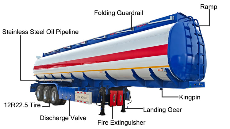 3 Axle 45000L Diesel Fuel Tanker Trailer for Sale in Ghana Tema