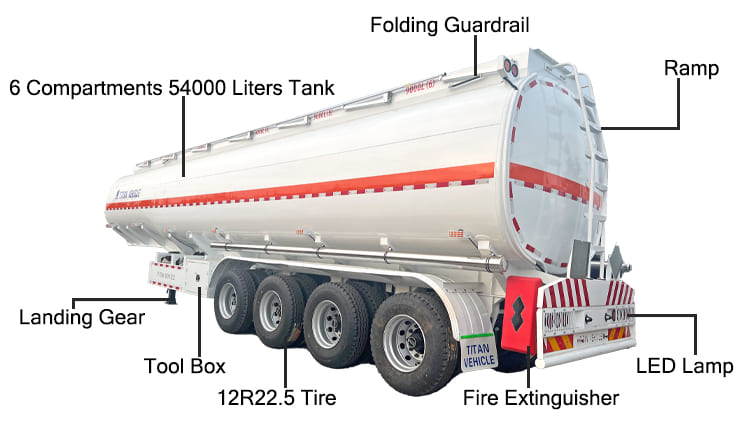 4 Axle 54000L Oil Tanker Trailer Price for Sale in Ghana