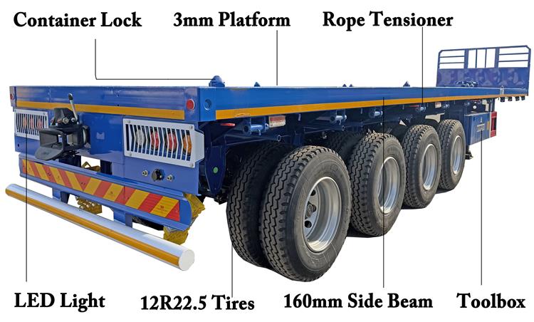 4 Axle Flat Deck Trailer for Sale In Ghana