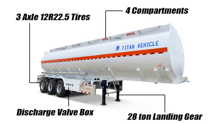 3 Axle 40000 Liters Diesel Tanker Trailer for Sale in Ghana