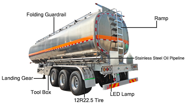42000 Litre Aluminum Tanker Trailer for Sale in Ghana