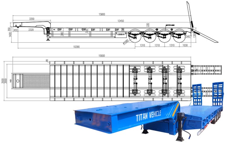 4 Axle Truck Lowbed Trailer for Sale in Ghana