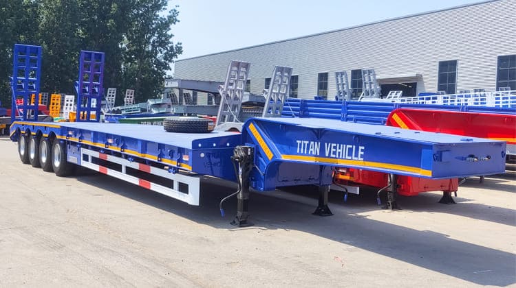 4 Axle 100 Ton Lowbed Semi Trailer for Sale in Ghana