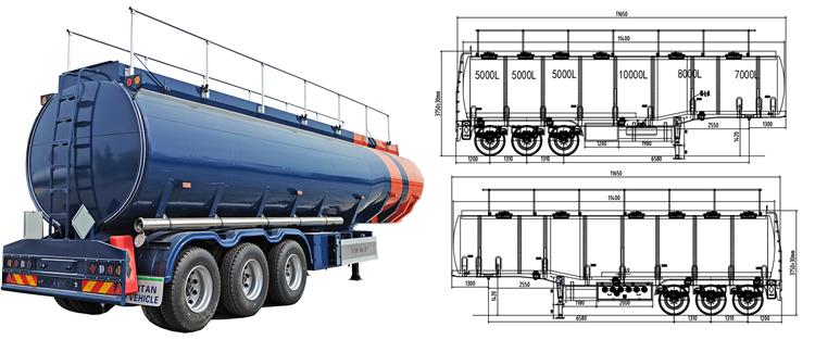50000 Liters Palm Oil Tanker Trailer for Sale In Ghana