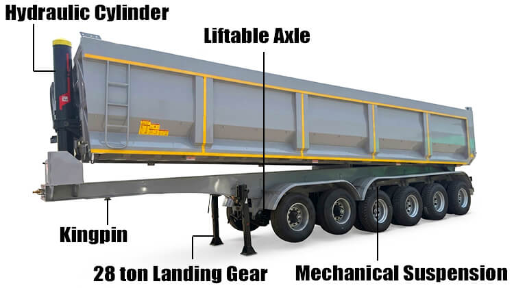 6 Axle Semi Truck Dump Trailer for Sale in Ghana