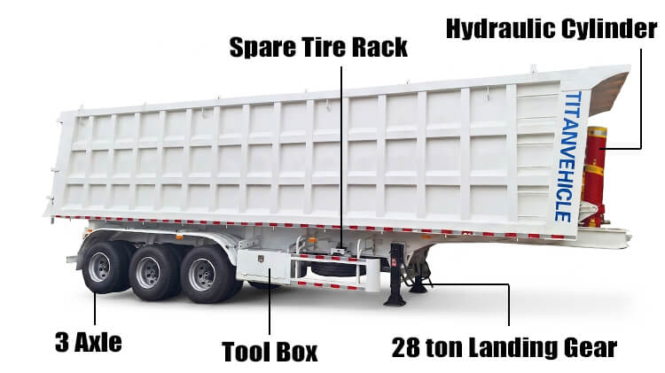 3 Axle Dump Semi Trailer for Sale in Ghana