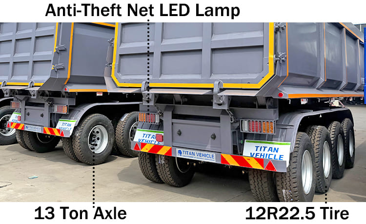 80T Heavy Duty Rear Dump Trailers for Sale Near Me in Ghana