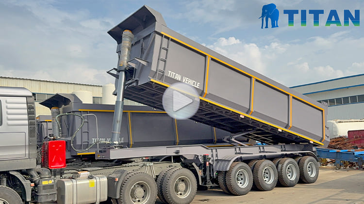 80T Heavy Duty Rear Dump Trailers for Sale Near Me in Ghana